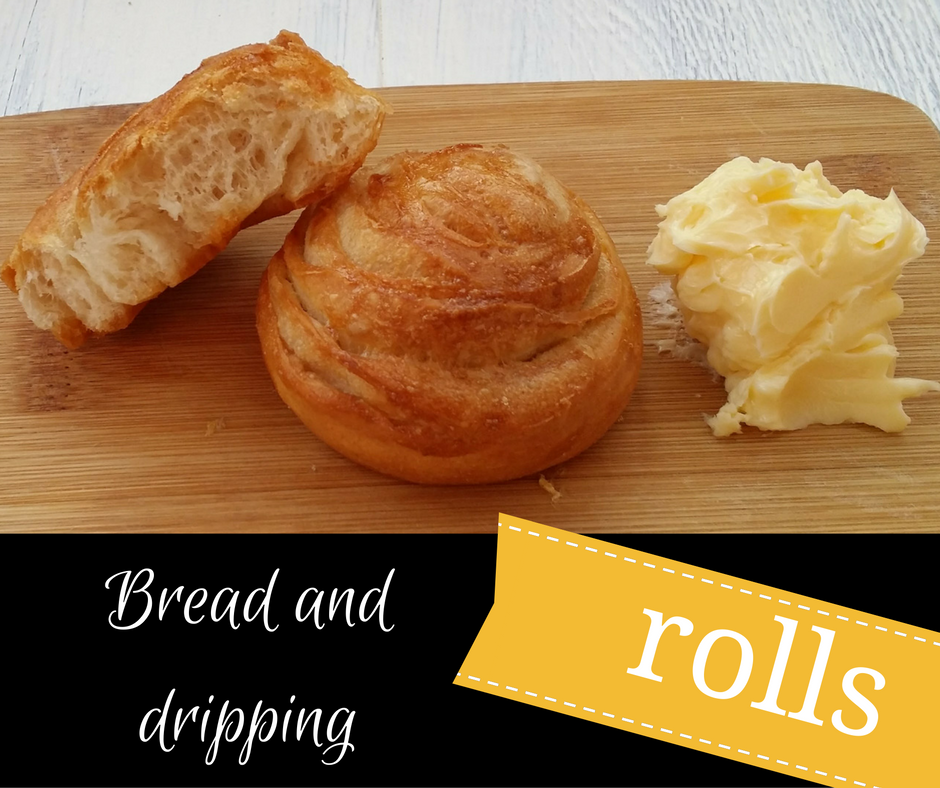 bread and dripping baked white dinner rolls