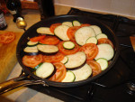 confit byaldi in the pan, ready for the oven