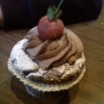 double chocolate cupcake - with a strawberry