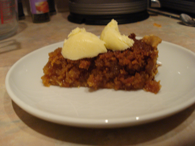 perfect treacle tart with clotted cream ice cream