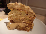 a thick wedge of toffee apple cake