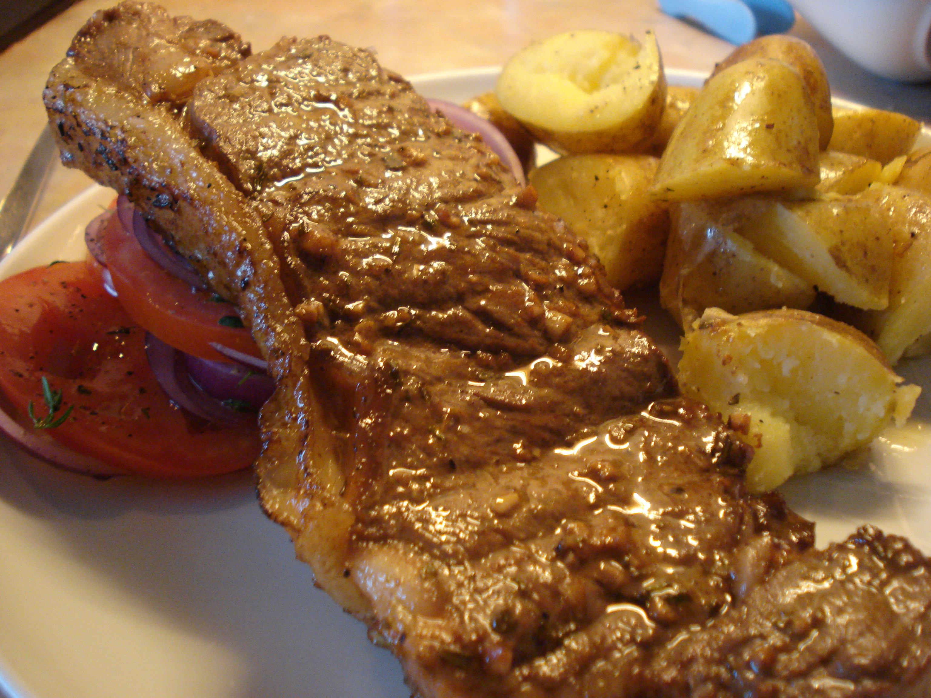 barbecued sirloin steak