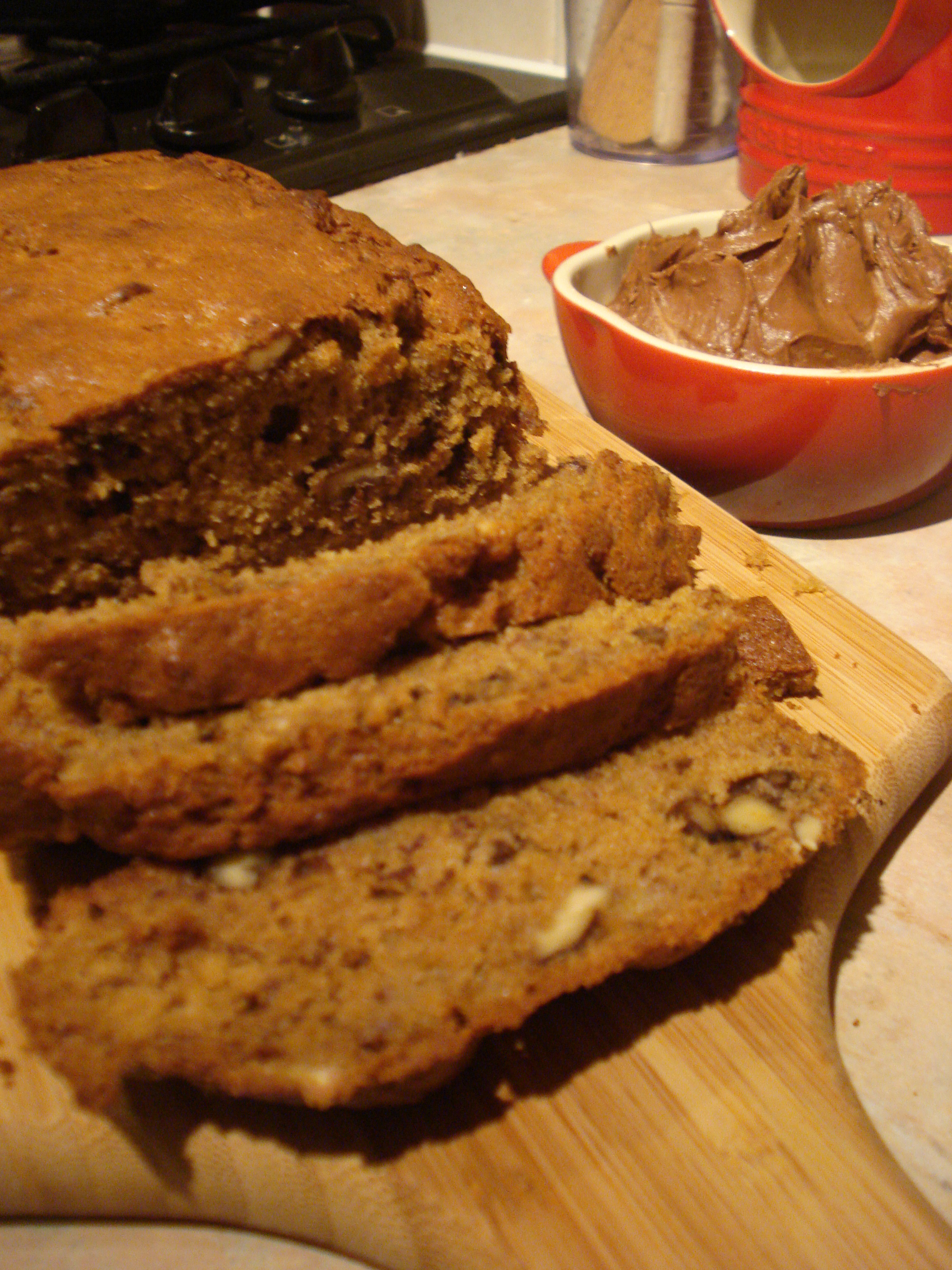 walnut and banana loaf with chocolate orange butter