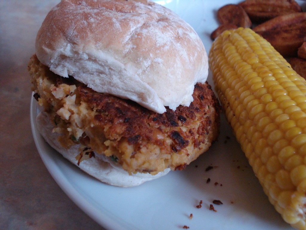 curried chickpea and cumin burger