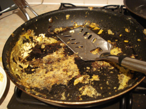 my poor destroyed, beloved 30cm non-stick frying pan