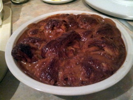 caramel croissant pudding