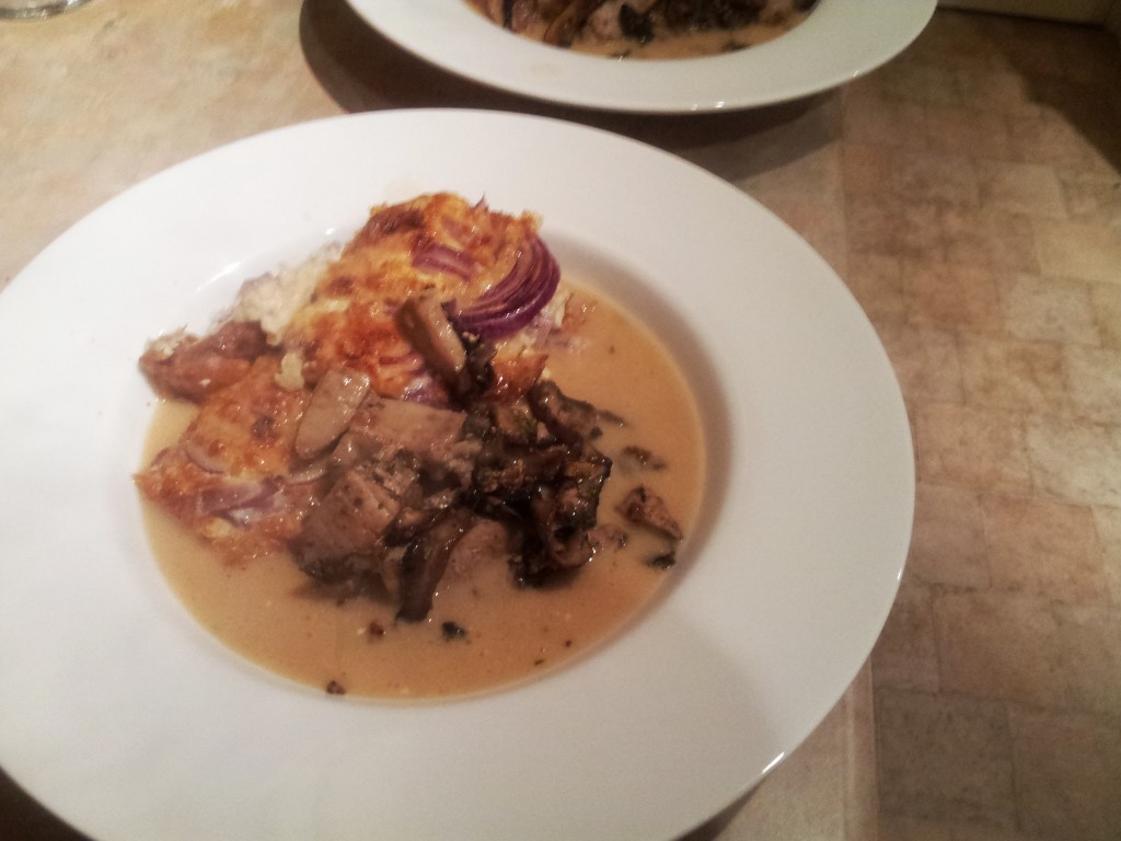 pork with creamed onion gravy