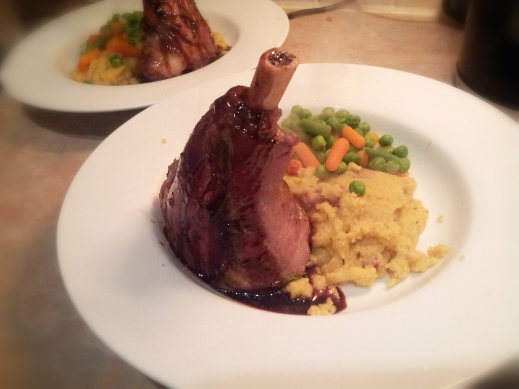 sous vide lamb shanks with sticky port wine sauce