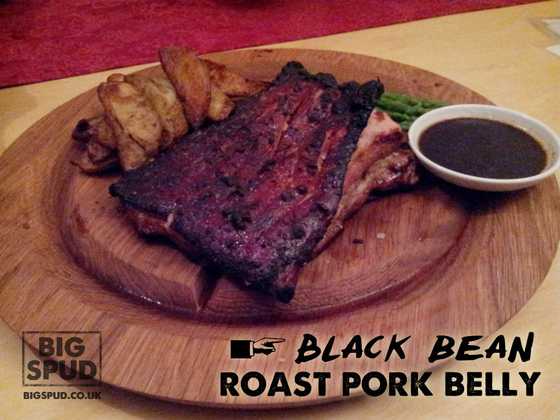 black bean roasted pork belly