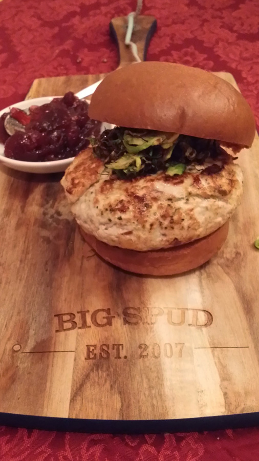 leftover turkey burgers with shredded sprouts