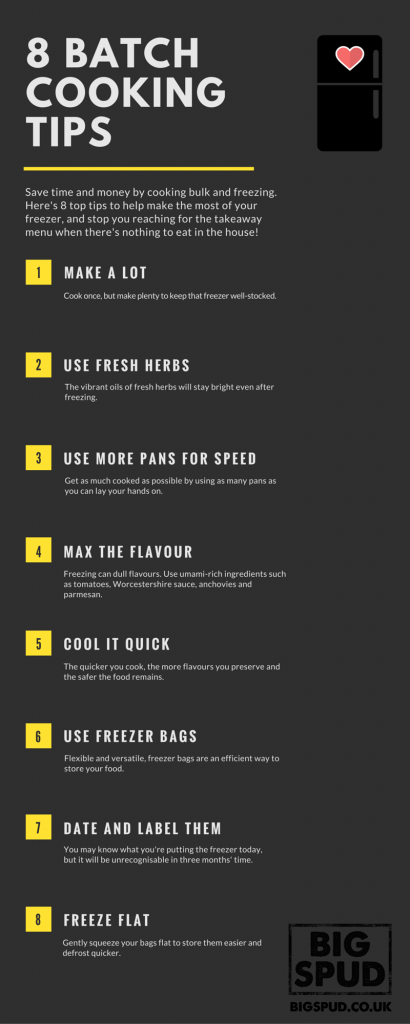 8 batch cooking tips infographic