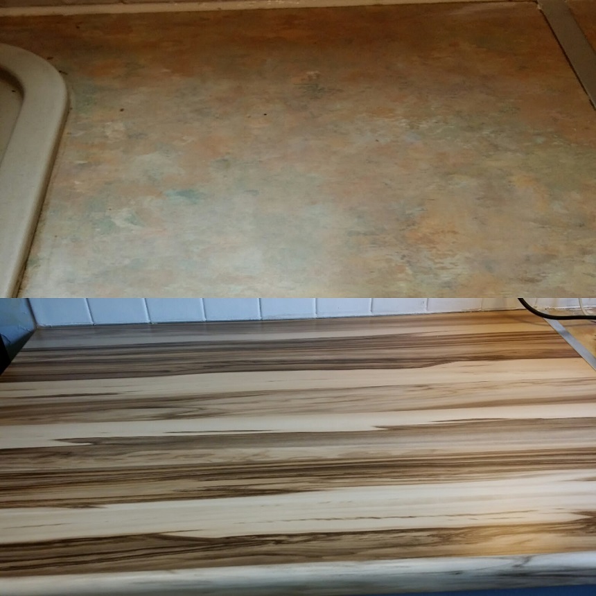 worktop before and after