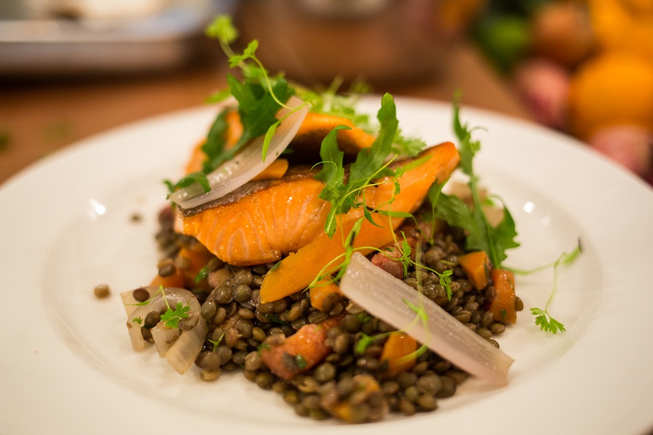 Nowegian Fjord Trout with lentils