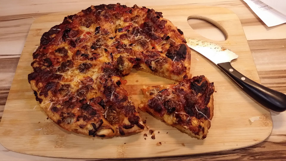 chorizo pan pizza