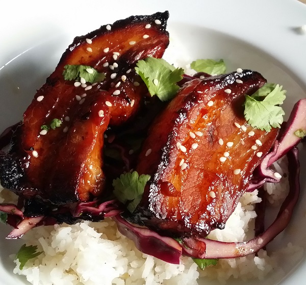 roast pork belly with asian slaw