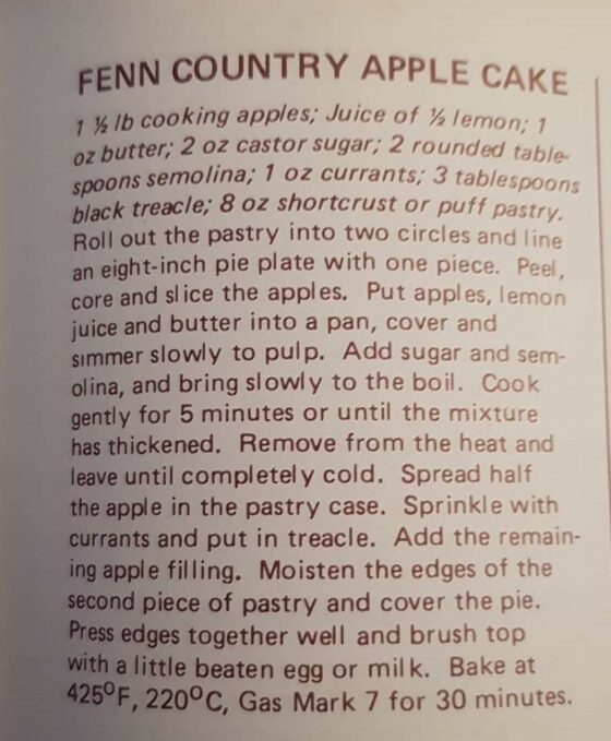 original text of the apple cake recipe
