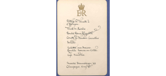 coronation 1952 menu